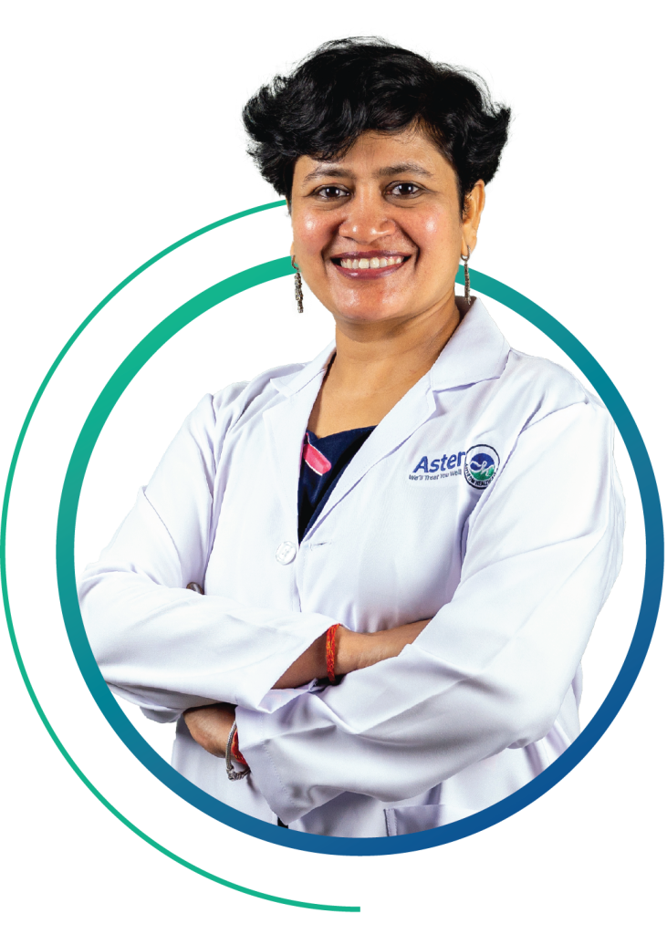 Prof. Anjali Rani, sitting at Royal/Sohar Hospital.