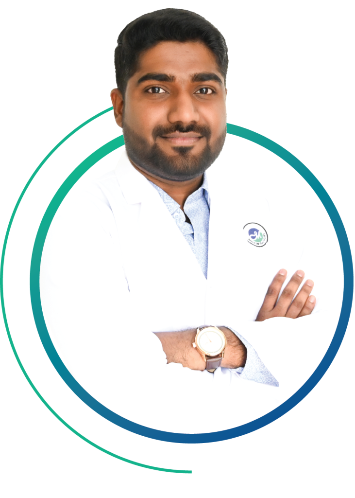 Dr. Nithin, sitting at Royal and Ibri hospital